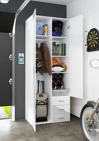 Šatní skříň Sida 77 cm bílý lesk
