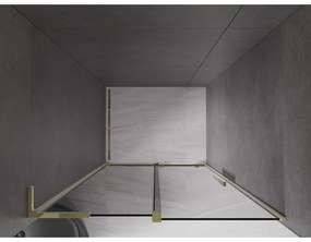 Mexen Velar L, posuvné sprchové dvere do otvoru 100 cm, 8mm šedé sklo, zlatá lesklá, 871-100-003-41-50