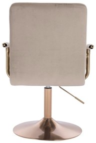 LuxuryForm DESIGN Stolička VERONA GOLD VELUR na zlatom tanieri - latte