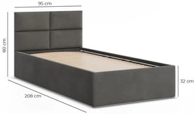 Čalúnená posteľ BORGO 90×200 cm čierna