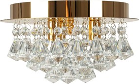 Toolight - Krištáľové závesné svietidlo G9 3x40W APP1038-C, zlatá, OSW-06821