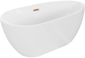 Mexen Eos, voľne stojaca vaňa 170 x 75 cm, biela, medený prepad, 52471707500-65