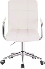 LuxuryForm DESIGN Stolička VERONA na striebornej podstave s kolieskami - biela