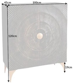 Dizajnová vysoká komoda Venetia 120 cm čierno-zlatá