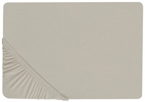 Bavlnená posteľná plachta 90 x 200 cm sivobéžová JANBU Beliani