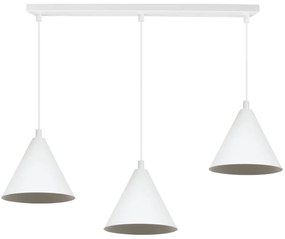 Závesné svietidlo Soho, 3x biele kovové tienidlo, (fi 14cm)