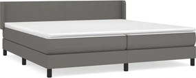 vidaXL Kontinentálna posteľ s matracom, šedá, ekokoža 200 x 200 cm