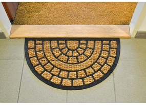 Toro Kokosová rohožka Squares polkruh, 40 x 70 cm