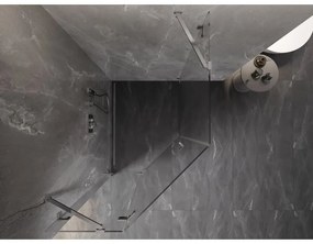 Mexen Lunar, päťuholníkový sprchový kút s ľavým sklonom 90 x 100 cm, 8mm číre sklo, chrómový profil, 831-090L-100P-01-00-L