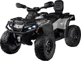 JOKOMISIADA Detská štvorkolka na akumulátor pre 2 osoby CAN-AM OUTLANDER 4x4 s LED panelom PA0326 sivá