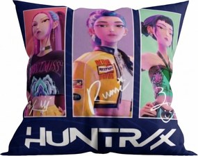 Vankúš KPop Demon Hunters HUNTR/X - Rumi, Mira a Zoey - 40x40 cm