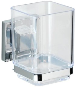 WENKO 22680100 -Pohárik VACUUM-LOC QUADRO ED 7,5x10 cm strieborný/lesklý chróm/priehľadný