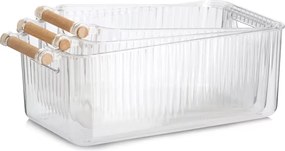 Zeller Present Sada 3ks úložných boxov BOXIFY s bambusovým madlom 34 × 18 × 12 cm