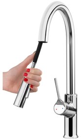 Invena Farsala, drezová batéria s výsuvnou 2-funkčnou výlevkou h-433, chrómová, INV-BZ-40-U01-S