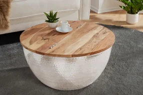 Konferenčný stolík Orient Storage 60cm akáciová strieborná