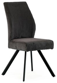 Tmavosivé menčestrové jedálenské stoličky v súprave 2 ks Anibal – Marckeric