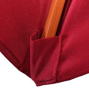 Slnečník Florida Ø 3m - polyester/drevo - bordeaux
