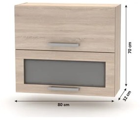 Horná výklopná kuchynská skrinka so sklom NOPL-016-OH Noliana (dub sonoma). Vlastná spoľahlivá doprava až k Vám domov. 1015422