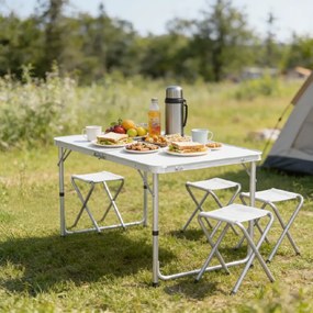 CH Kempingový skladací set- stôl + 4 stoličky
