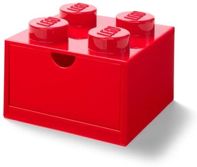 Červený stolový box so zásuvkou LEGO®, 15 x 16 cm
