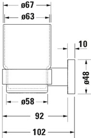 Duravit 99201000 - Nástenný držiak na zubné kefky D-CODE pravý lesklý chróm
