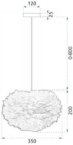 Toolight Feather, závesné svietidlo 3xE27, APP334-3CP, šedá, OSW-00428