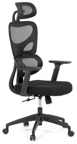 Kancelárska ergonomická stolička GRANT - sieť, látka, čierna