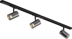 Modern railsysteem zwart met 3 spots 1-fase - Iconic Lloyd
