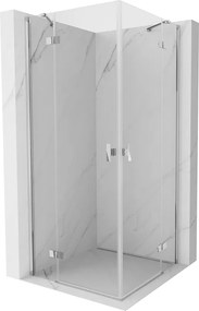 Mexen Mist-H Duo, 2-krídlový výklopný sprchový kút 70 x 70 cm, číre sklo, chrómový profil, 8A5-070L-070P-01-00