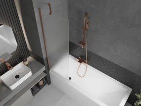 Mexen Next, vaňová zástena 1-krídlová 60 x 150 cm, fixné krídlo, 6 mm námraza sklo, ružové zlato profil, 895-060-000-00-30-60