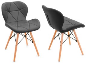 Jedálenské kožené stoličky - 4ks - sivé