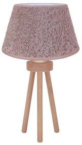 Duolla - Stolná lampa BOUCLE 1xE27/15W/230V pr. 28 cm hnedá/drevo
