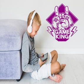 Veselá Stena Samolepka Game King Farba: fialová, Veľkosť: 60 x 70 cm