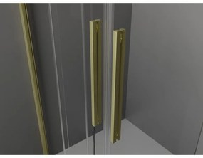 Mexen Velar Duo, sprchový kút s posuvnými dverami 100(dvere) x 90(dvere) cm, 8mm číre sklo, zlatý matný profil, 871-100-090-02-55