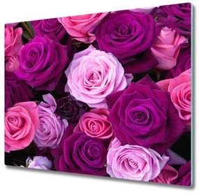 Sklenená doska na krájanie Ruže 60x52 cm