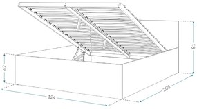GL Jednolôžková posteľ s úložným priestorom Buster 120x200 - dub craft