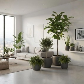 PLASTOVÝ KVETINÁČ LUNA CLASSIC 33X30 CM ANTRACITOVÁ