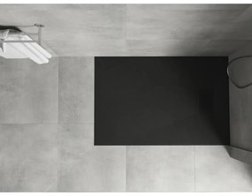 Mexen Hugo, obdĺžniková sprchová vanička SMC 110 x 70 cm, čierna, čierna krytka, 42707011-B