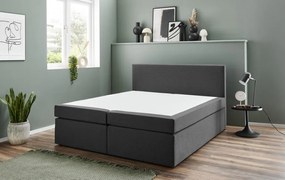 Posteľ boxspring Aston 160x200 cm, antracitovo šedá látka