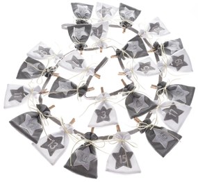 Textilný adventný kalendár Stars, 68 cm