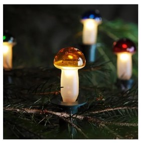 Vianočná reťaz TOADSTOOL 12xE10 10,7m teplá biela