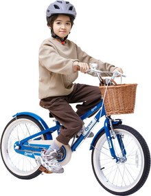 RoyalBaby Roztomilý mestský detský bicykel s košíkom Eurocle 18 palcov RB18B-38 modrý