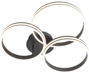 Stropné svietidlo čierne vrátane LED 3-stupňové stmievateľné 3-svetlo - Navara