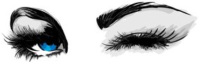 Samolepiaca tapeta žmurkajúce ženské oči - 225x150