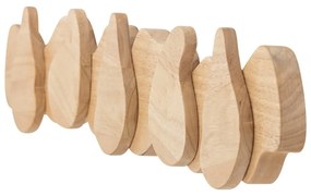 Nástenný vešiak z kaučukového dreva v prírodnej farbe Ross – Bloomingville