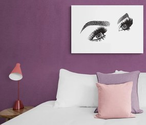Obraz minimalistické ženské oči - 90x60