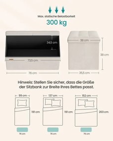 Taburetka s vekom LSF048LH01 krémová