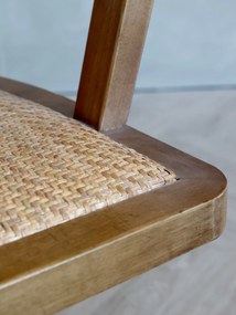Antik drevená stolička s výpletom a opierkami na kolieskach Old French chair - 62*62*92 cm