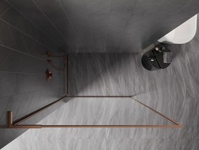 Mexen, Mexen Kioto-XF L sprchová stena s rámom 80 x 202 cm, priehľadná 10 mm, brúsená meď - 800-080-174-65-00-XF