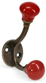 Červený kovový nástenný vešiak 3 cm – Rex London